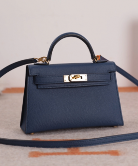 에르메스 미니 켈리백 미드나잇블루 금장 앱송